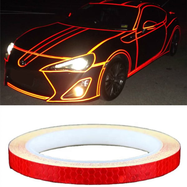 Reflekterende stripe for bil Red 2 cm/8 m