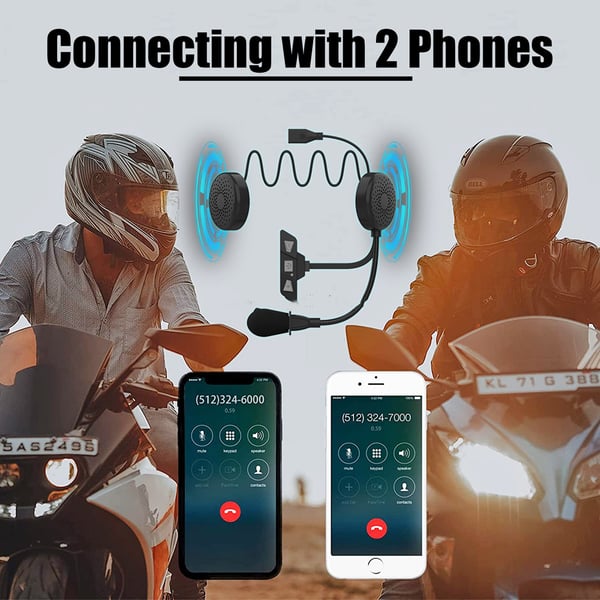 Moottoripyöräkypäräkuuloke Bluetooth 5.2 Black