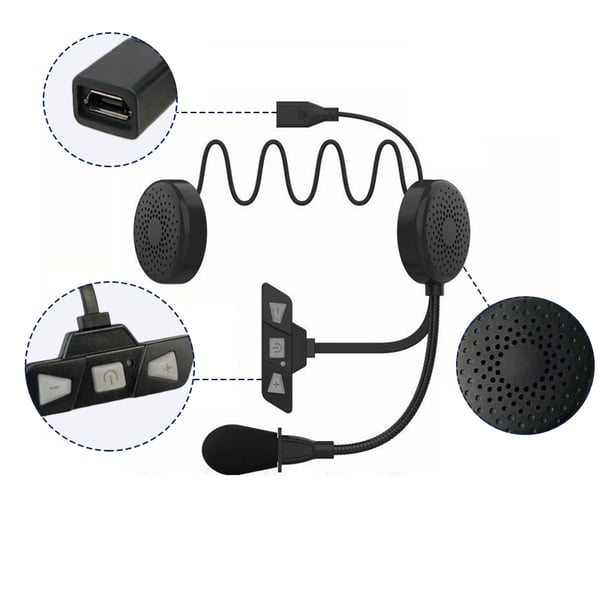 Moottoripyöräkypäräkuuloke Bluetooth 5.2 Black