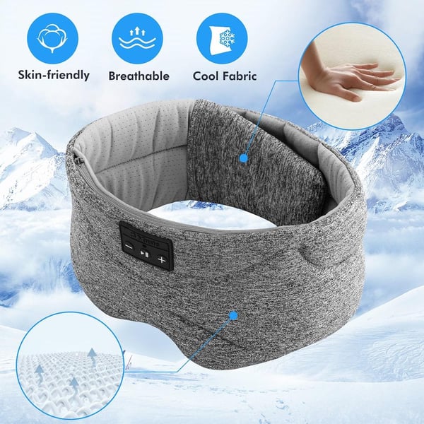 Bluetooth pandebånd/sovemaske Sovehøretelefoner Grey
