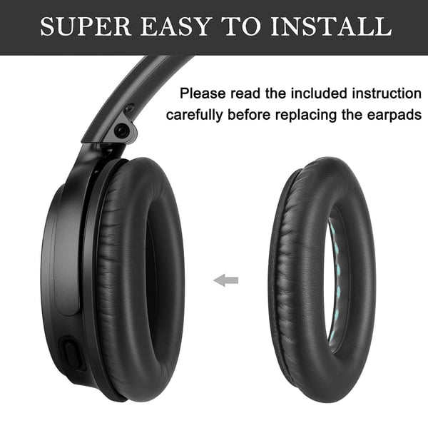 Øreputer for Bose QC35/SoundTrue-hodetelefoner, 1 par Black