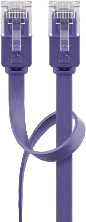 CAT 6 flad netværkskabel, U/UTP, violet