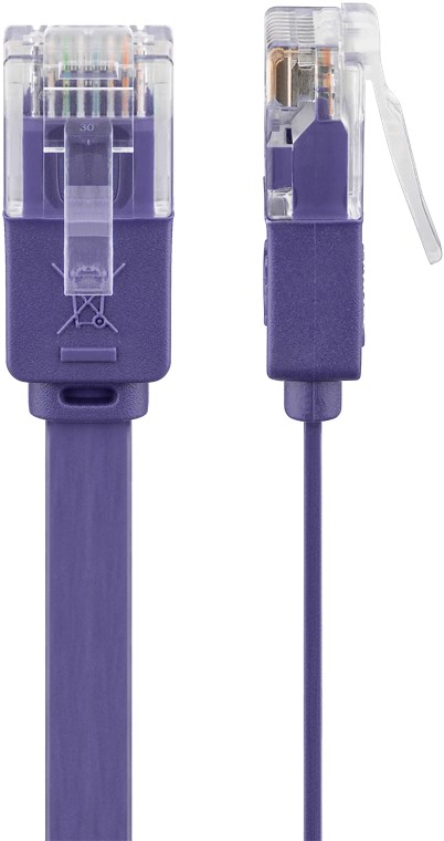 CAT 6 flad netværkskabel, U/UTP, violet