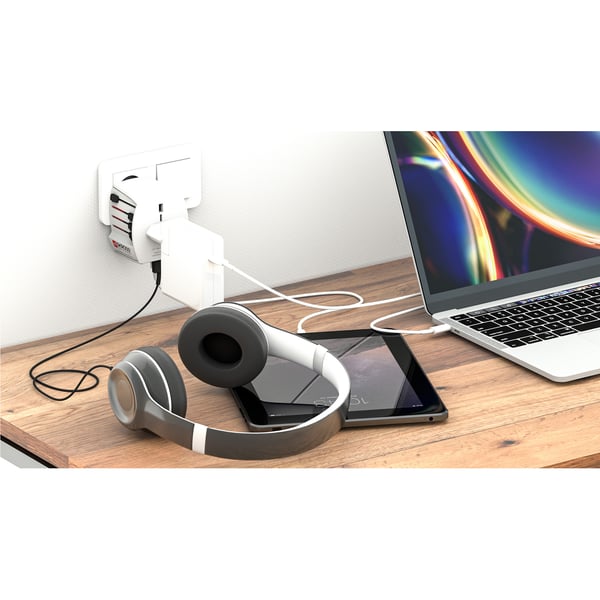 Maailman matkasovitin MUV USB 12W Maadoittamaton