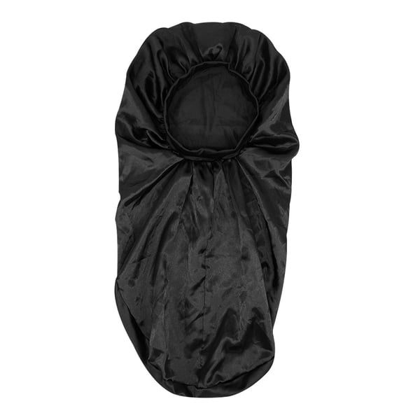 Lang sovehette i sateng Black