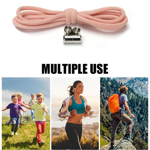 Joustavat No Tie -kengännauhat 2 paria Pink