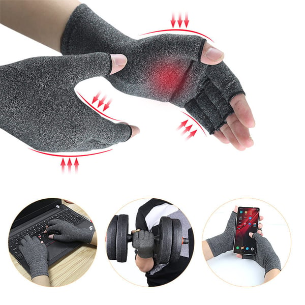 Fingerløse kompressionshandsker 1 par Beige M