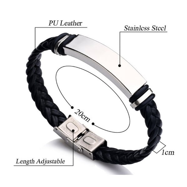 Flettet armbånd Black