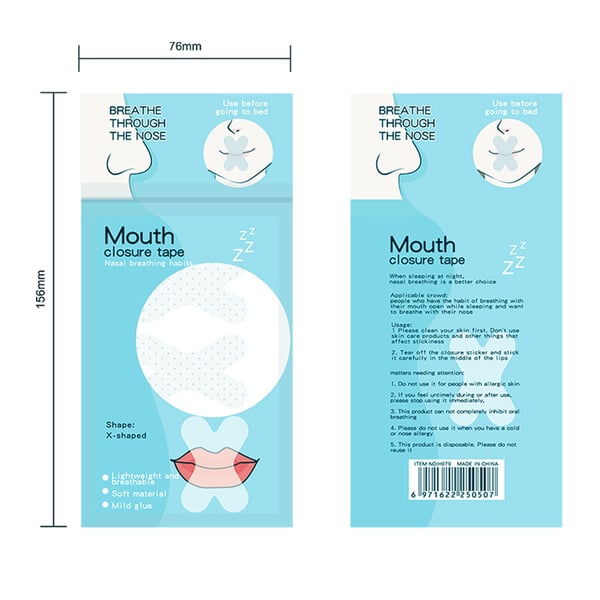 Munntape mot snorking for nesepusting 10 ark White