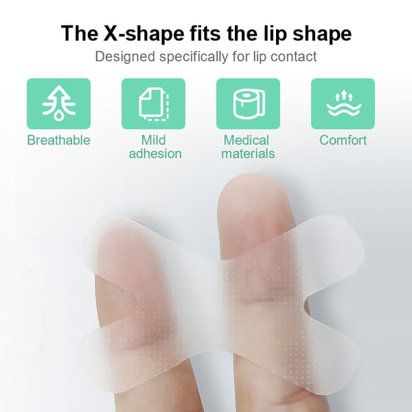Munntape mot snorking for nesepusting 10 ark White
