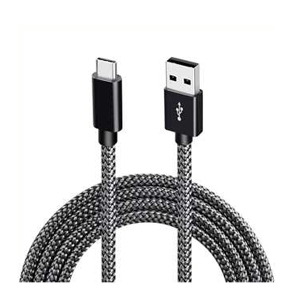 USB-A 2.0 till USB C-kabel med 3A snabbladdning Black 1 m