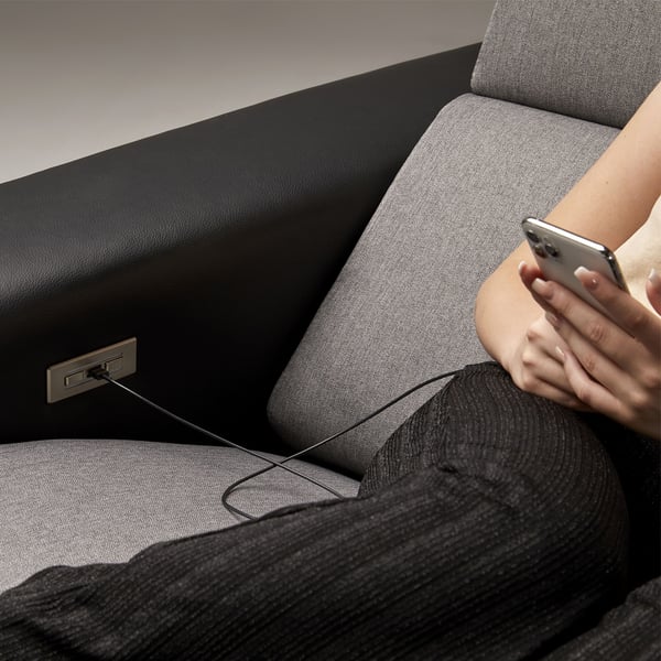 USB-A 2.0 till USB C-kabel med 3A snabbladdning Black 1 m