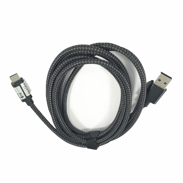 USB 2.0 till USB-C-kabel 3A snabbladdning Black 2 m