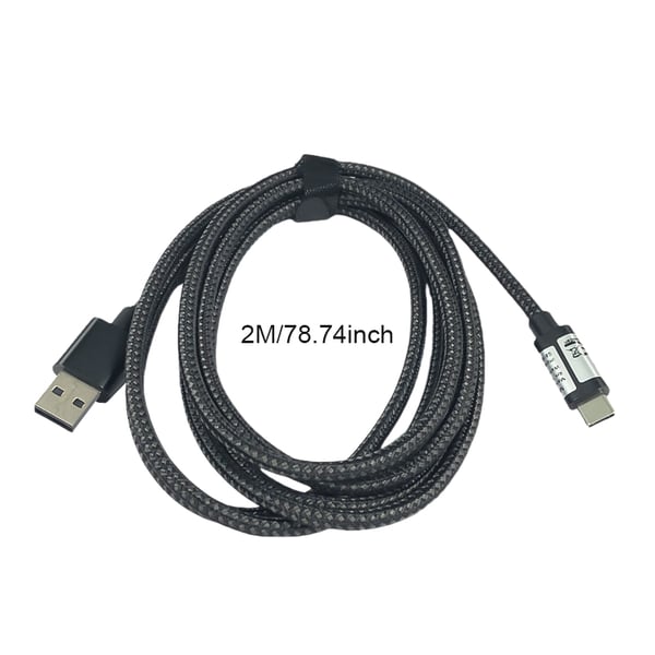 USB 2.0 till USB-C-kabel 3A snabbladdning Black 2 m