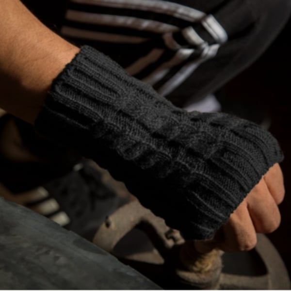 Håndledsvarmere / Fingerløse handsker 1 par Black S