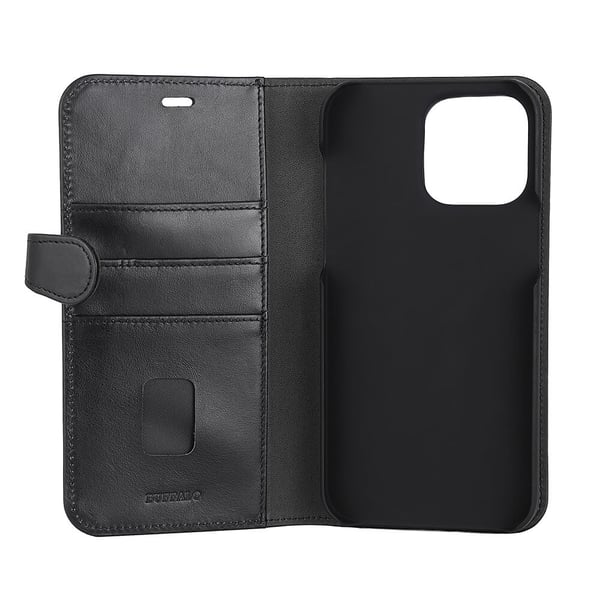 2in1 Wallet Leather 3 card iPhone 14 Pro Max Black