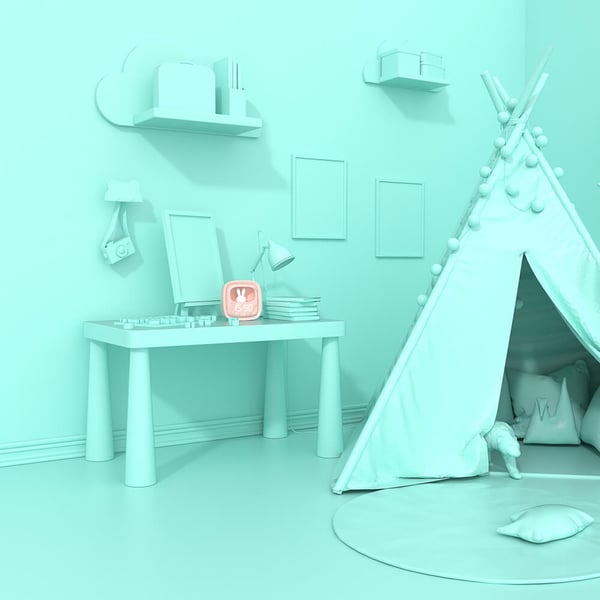 Vekkerklokke med Lys Billy Clock Rosa