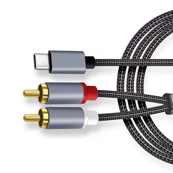 USB-C til 2x RCA stereolydkabel Grey 1.2 m