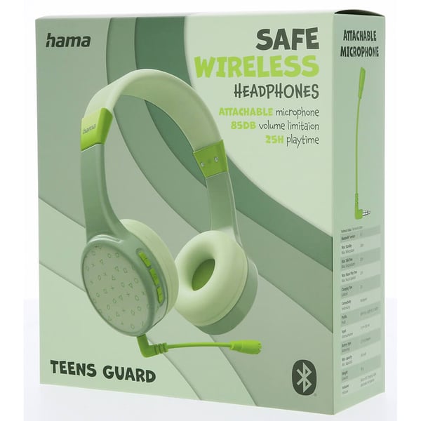 Hodetelefoner Teens Guard On-Ear Trådløs 85dB Grønn