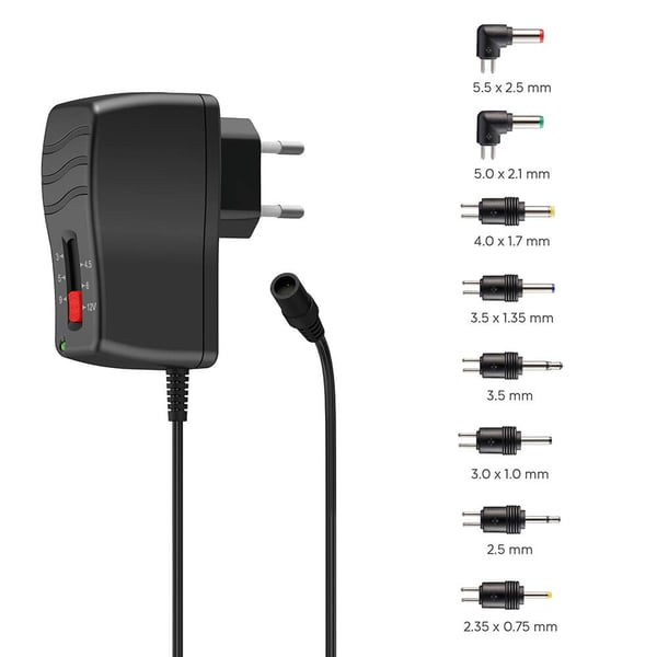 Universal Omskiftelig Strømforsyningsenhet 1000mA 8 Adaptere