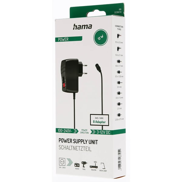 Universal Omskiftelig Strømforsyningsenhet 1000mA 8 Adaptere