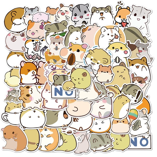 Hamsterklistremerker, 50-pakning MultiColor