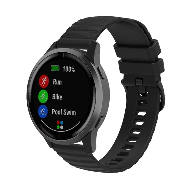 Klokkereim i silikon Black Samsung Galaxy Watch 3 45 mm/Gear S3 Classic, Huawei watch GT Runner/GT2 Pro 22 mm