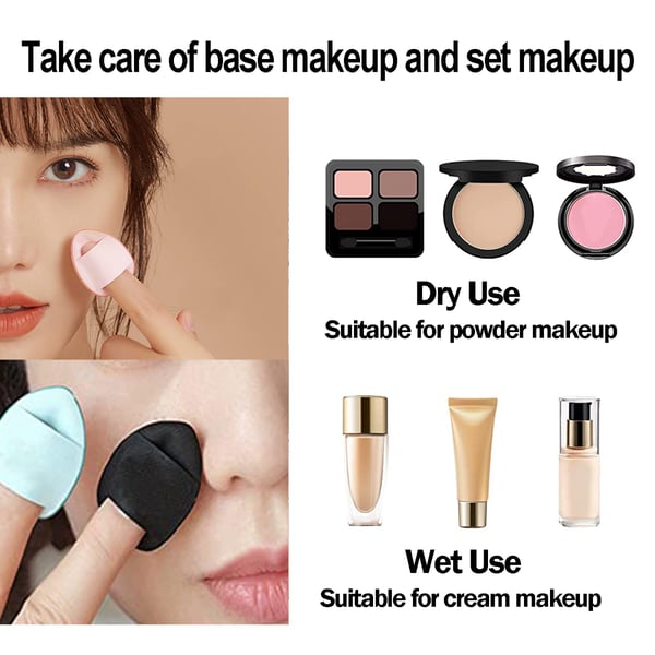 Finger Puff Makeup Svamper 10-pakning Pink