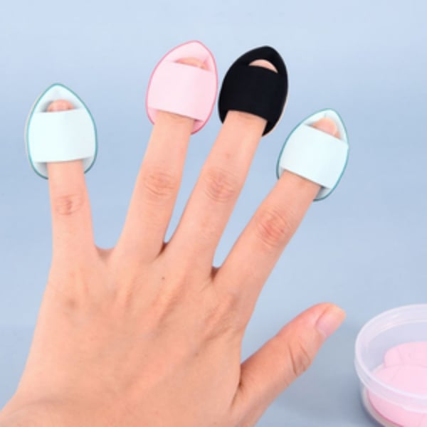 Finger Puff Makeup Svamper 10-pakning Pink