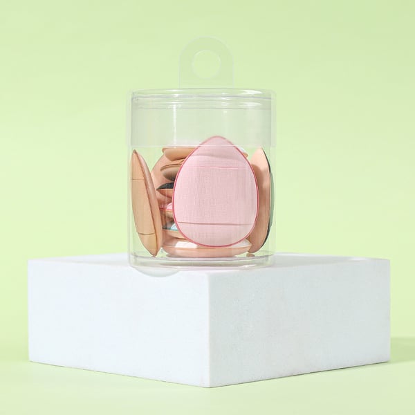 Finger Puff Makeup Svamper 10-pakning Pink
