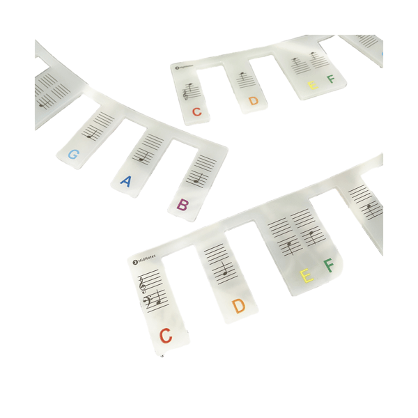 Avtakbart selvlysende klaviatur Note Label 88 Key White