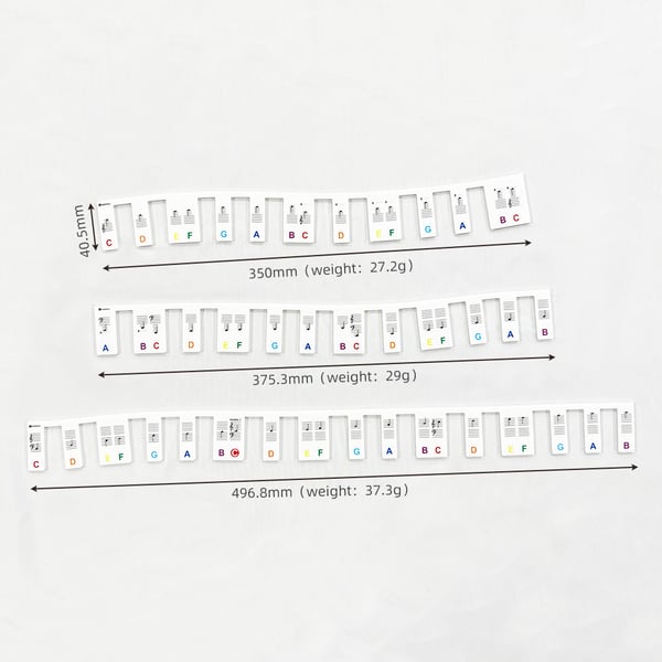 Avtakbart selvlysende klaviatur Note Label 88 Key White