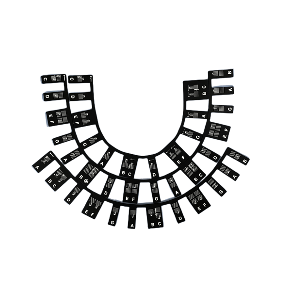 Aftageligt klaver keyboard Note label 88 tangent Black