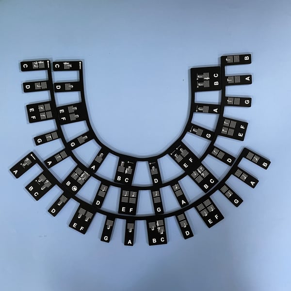 Aftageligt klaver keyboard Note label 88 tangent Black
