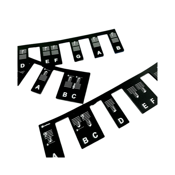 Aftageligt klaver keyboard Note label 88 tangent Black