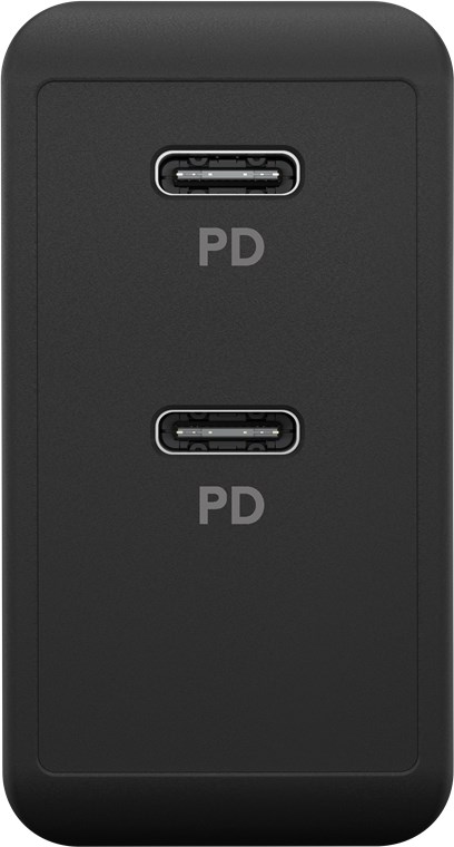 Dobbel USB-C™ PD hurtiglader (36 W) svart