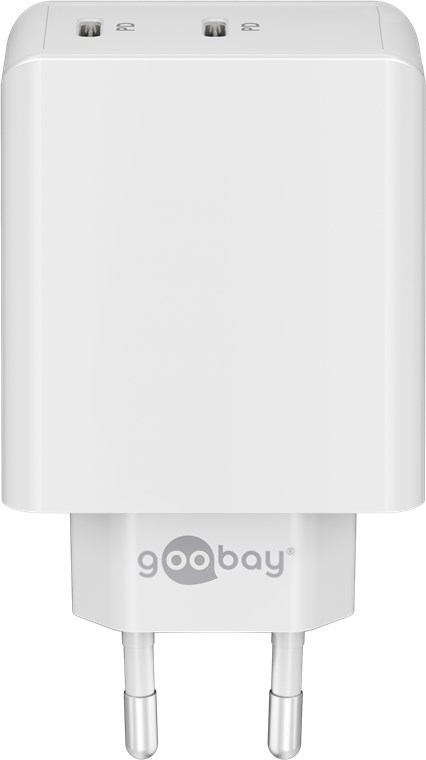 USB-C™ PD dobbelt hurtigoplader (36 W) hvid