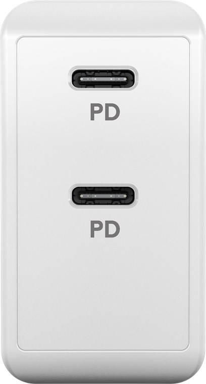 USB-C™ PD dobbelt hurtigoplader (36 W) hvid