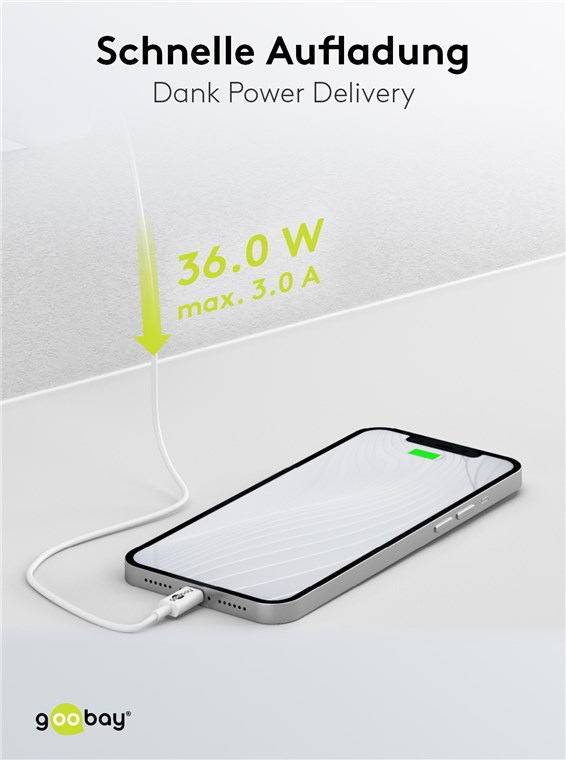 USB-C™ PD dobbelt hurtigoplader (36 W) hvid
