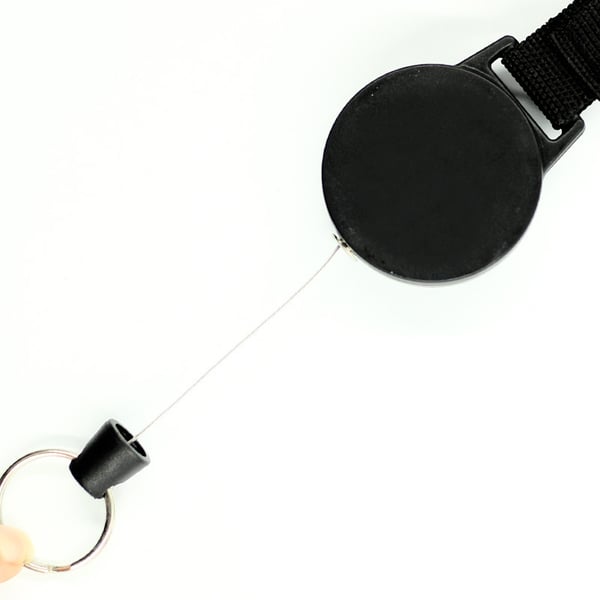 Udtrækkelig yo-yo nøglering Black 55 cm