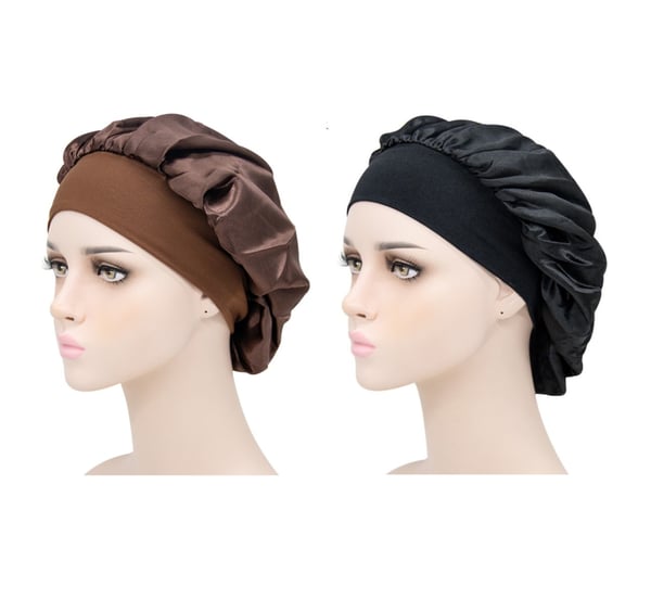 Sovehette - Beskytter håret når du sover 2-pack Brown+Black