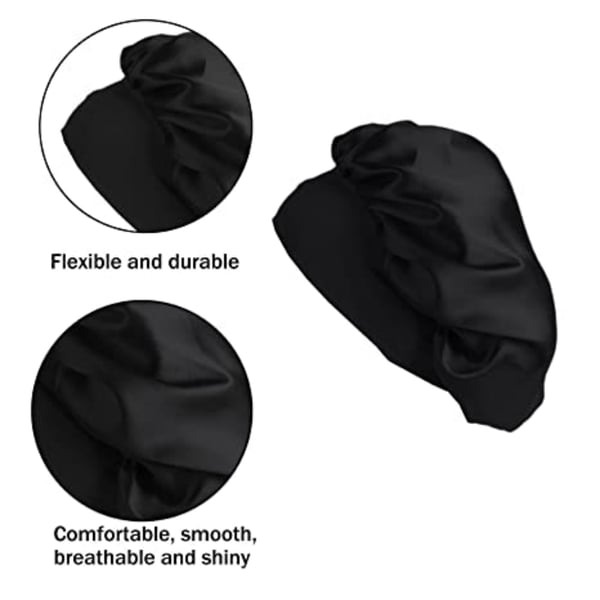 Sovehette - Beskytter håret når du sover 2-pack Brown+Black