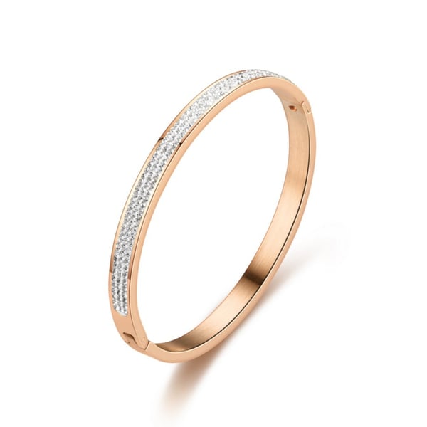 Zirkon armbånd i rustfritt stål PinkGold