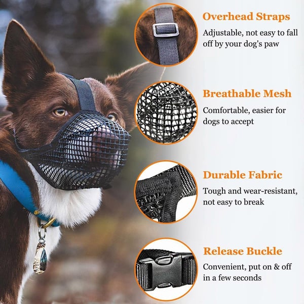 Hundmunkorg i Nylon Black L