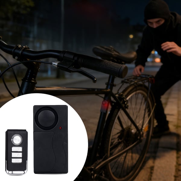 Trådløs vibrasjonsalarm med fjernkontroll 110 dB Black
