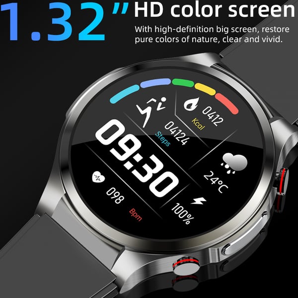 Smartwatch med EKG, puls, blodilt, søvnmonitor DarkGrey