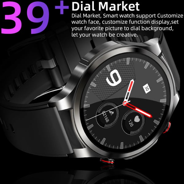 Smartwatch med EKG, puls, blodilt, søvnmonitor DarkGrey