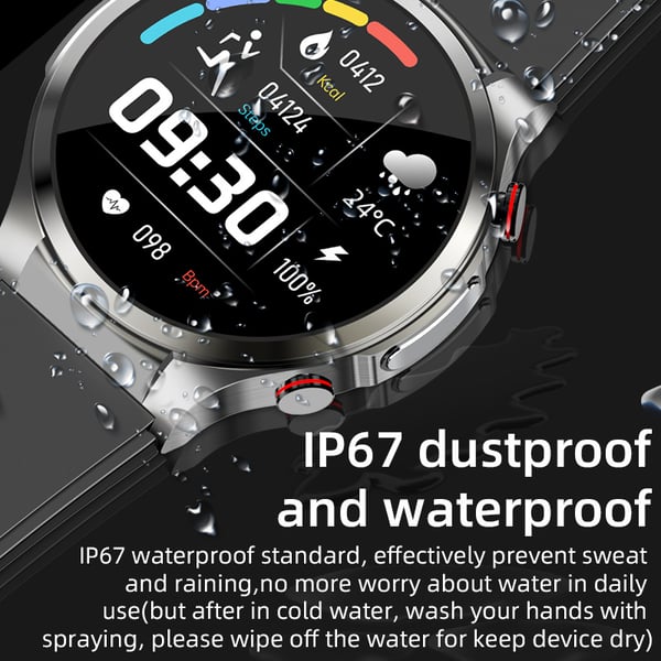 Smartwatch med EKG, puls, blodilt, søvnmonitor DarkGrey