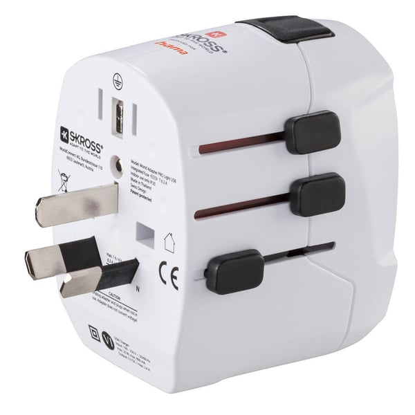 Reseadapter Världen Pro Light USB 3-stift