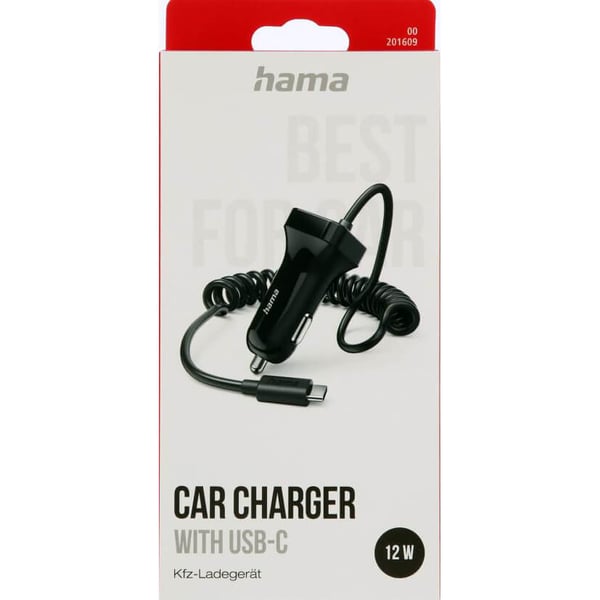 Autolaturi USB-C 12W musta